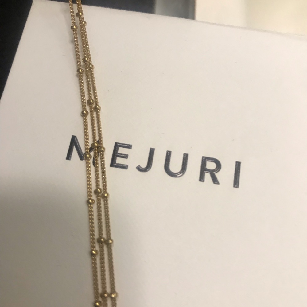 Authentic mejuri 3 strand beaded layered choker